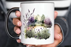 Watercolor Lavender Garden PNG Clipart Product Image 3