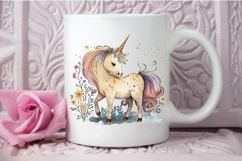 Watercolor Magical Unicorn PNG Clipart Product Image 3