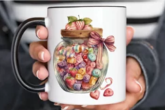 Watercolor Candy in Jar Valentine Day PNG Clipart Product Image 3