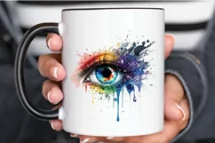 Watercolor Colorful Eye Paint PNG Clipart Product Image 3
