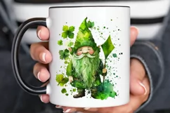 Watercolor St. Patricks Happy Green Gnome PNG Clipart Product Image 3