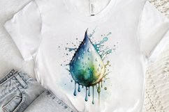 Watercolor Water Droplet PNG Clipart Product Image 3