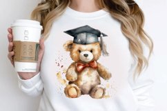 Watercolor Graduate Teddy Bear PNG Clipart Product Image 3