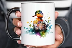 Watercolor Cute Colorful Duck PNG Clipart Product Image 3