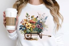 Watercolor Floral Wheelbarrows PNG Clipart Product Image 3