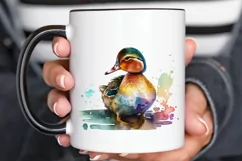 Watercolor Cute Colorful Duck PNG Clipart Product Image 3