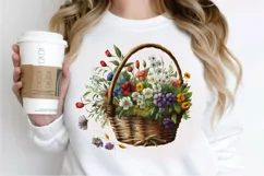 Basket of Wildflowers PNG Clipart Product Image 3