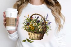 Basket of Wildflowers PNG Clipart Product Image 3