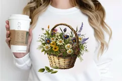 Basket of Wildflowers PNG Clipart Product Image 3