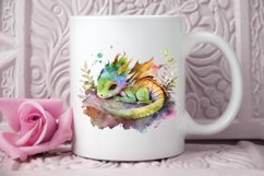 Watercolor Cute Baby Dragon Sleeping PNG Clipart Product Image 3