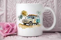 Watercolor Beach Truck PNG Clipart Product Image 3