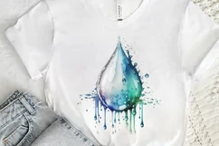 Watercolor Water Droplet PNG Clipart Product Image 3