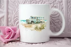 Watercolor Beach Truck PNG Clipart Product Image 3
