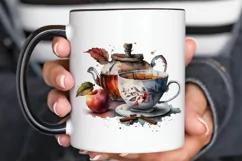 Watercolor Cinnamon Apple Tea PNG Clipart Product Image 3