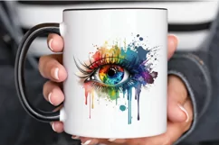 Watercolor Colorful Eye Paint PNG Clipart Product Image 3