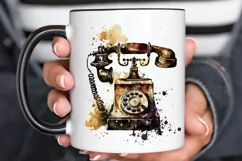 Watercolor Antique Telephone PNG Clipart Product Image 3