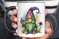 Watercolor Cute Gnome Mardi Gras PNG Clipart Product Image 3