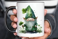 Watercolor St. Patricks Happy Green Gnome PNG Clipart Product Image 3