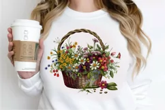Basket of Wildflowers PNG Clipart Product Image 3