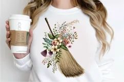 Watercolor Floral Brooms PNG Clipart Product Image 3