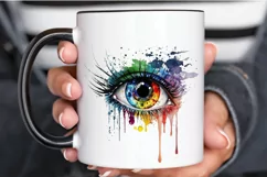 Watercolor Colorful Eye Paint PNG Clipart Product Image 3