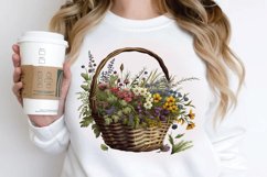 Basket of Wildflowers PNG Clipart Product Image 3