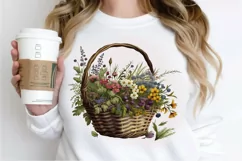 Basket of Wildflowers PNG Clipart Product Image 3