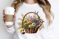 Basket of Wildflowers PNG Clipart Product Image 3