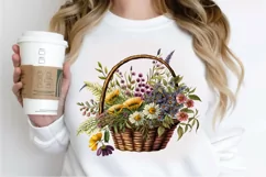 Basket of Wildflowers PNG Clipart Product Image 3
