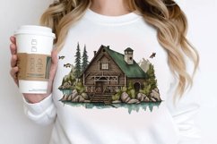 Watercolor Fishing Lodge PNG Clipart Product Image 3