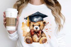Watercolor Graduate Teddy Bear PNG Clipart Product Image 3