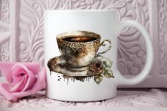 Watercolor Vintage Coffee Cup PNG Clipart Product Image 3