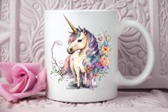 Watercolor Magical Unicorn PNG Clipart Product Image 3