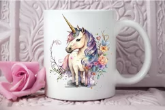 Watercolor Magical Unicorn PNG Clipart Product Image 3