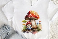 Watercolor Mushrooms Gnome PNG Clipart Product Image 3