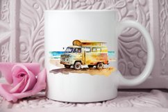 Watercolor Beach Truck PNG Clipart Product Image 3