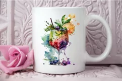 Watercolor Cocktail PNG Clipart Product Image 3