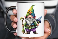 Watercolor Cute Gnome Mardi Gras PNG Clipart Product Image 3