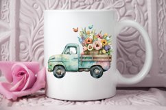 Watercolor Easter Truck PNG Clipart Product Image 3
