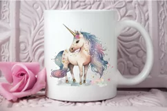 Watercolor Magical Unicorn PNG Clipart Product Image 3