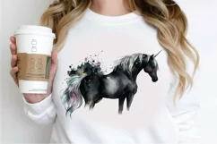 Watercolor Night Unicorn PNG Clipart Product Image 3