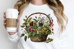 Basket of Wildflowers PNG Clipart Product Image 3