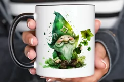 Watercolor St. Patricks Happy Green Gnome PNG Clipart Product Image 3