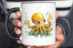 Watercolor Cute Octopus PNG Clipart Product Image 3