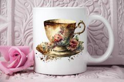 Watercolor Vintage Coffee Cup PNG Clipart Product Image 3