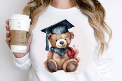 Watercolor Graduate Teddy Bear PNG Clipart Product Image 3