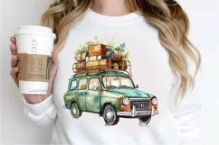 Watercolor Travel Car PNG Clipart Product Image 3
