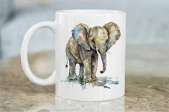 Watercolor Baby Elephant PNG Clipart Product Image 3