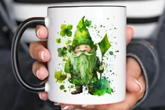 Watercolor St. Patricks Happy Green Gnome PNG Clipart Product Image 3