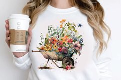 Watercolor Floral Wheelbarrows PNG Clipart Product Image 3